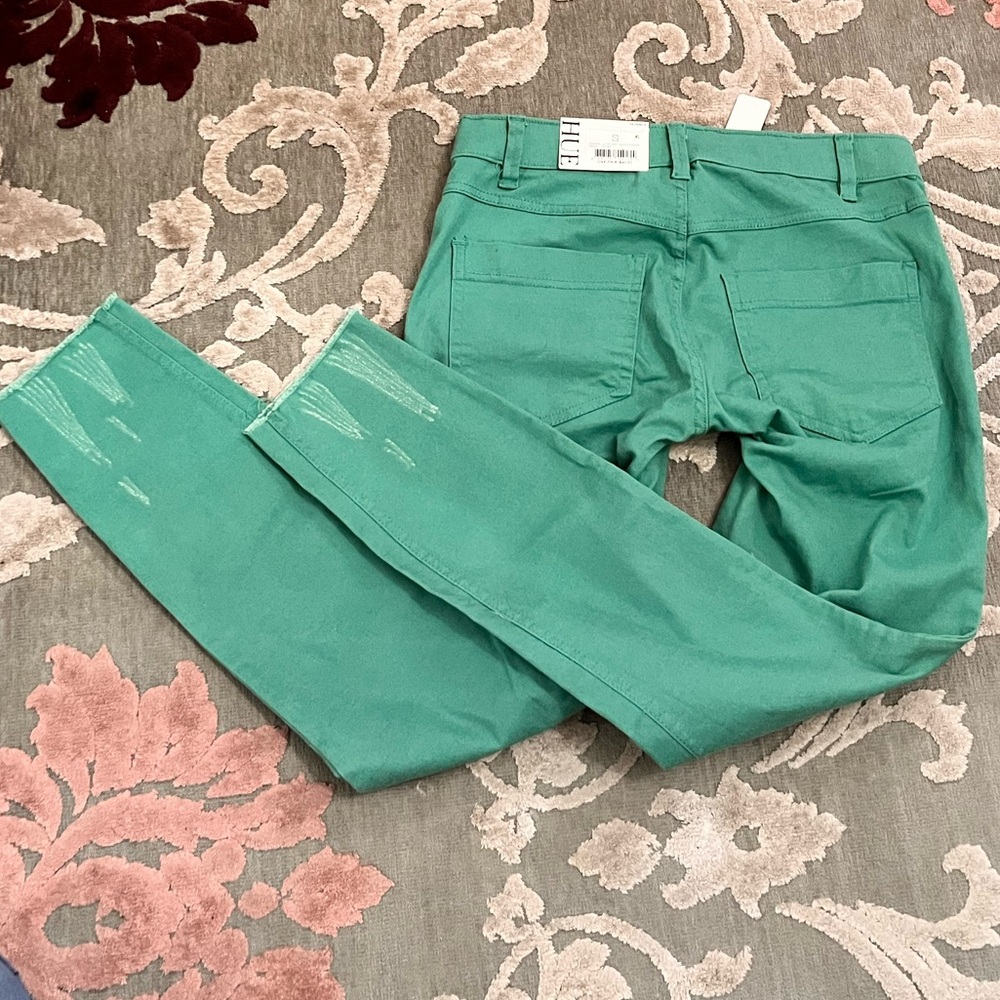 Hue small skimmer leggings green ultra soft denim
